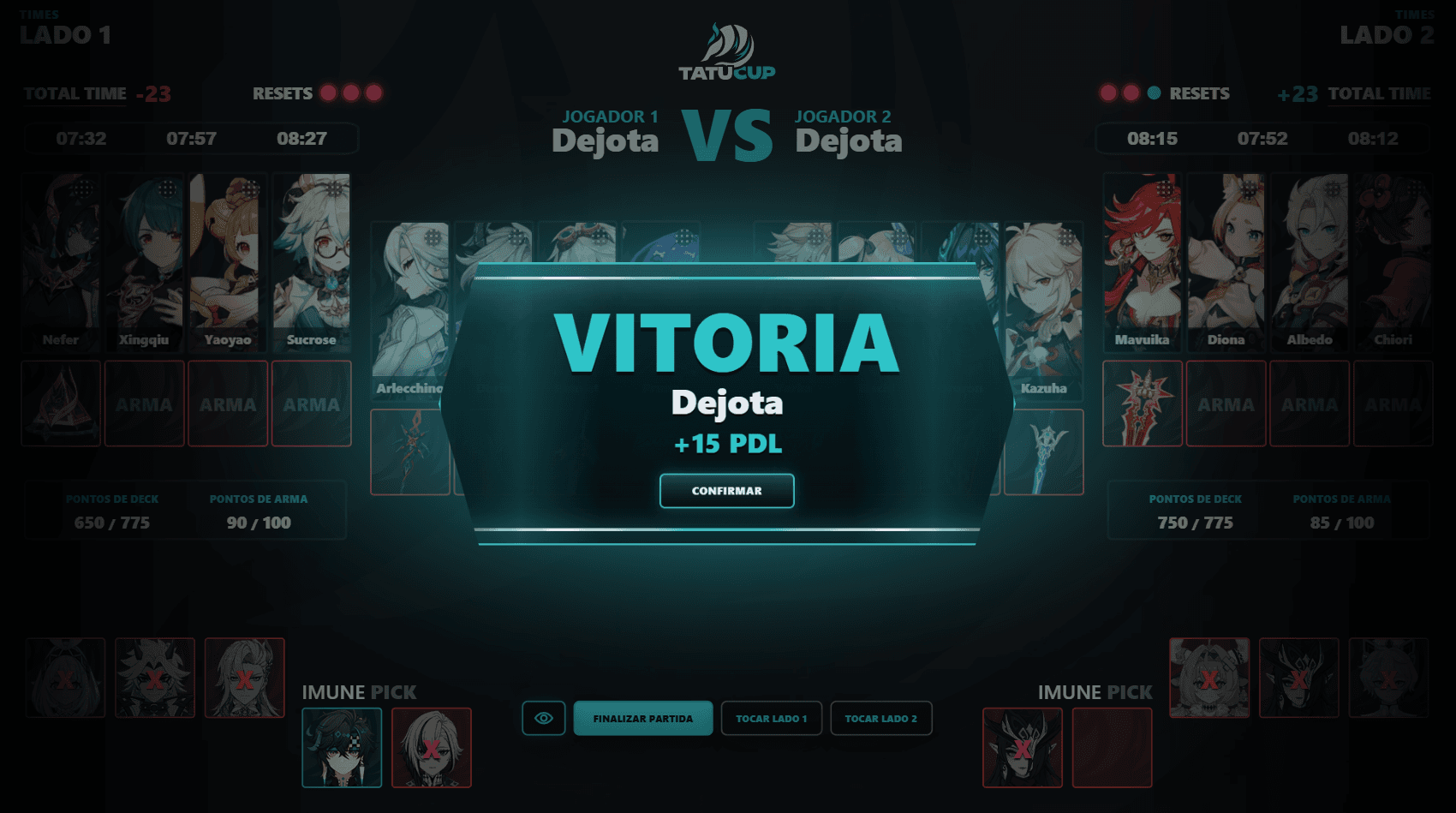 Prévia das telas do TatuCup